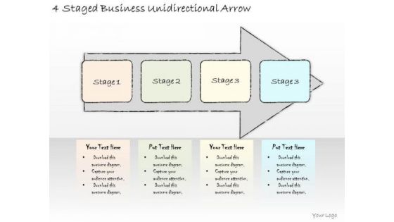 Ppt Slide 4 Staged Business Unidirectional Arrow Marketing Plan