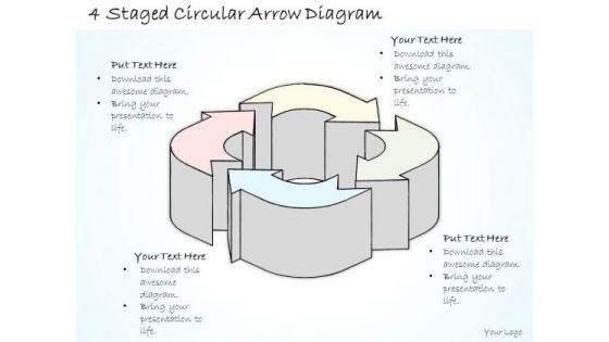 Ppt Slide 4 Staged Circular Arrow Diagram Marketing Plan