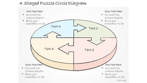Ppt Slide 4 Staged Puzzle Circle Diagram Marketing Plan