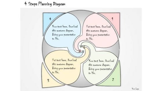 Ppt Slide 4 Steps Planning Diagram Sales