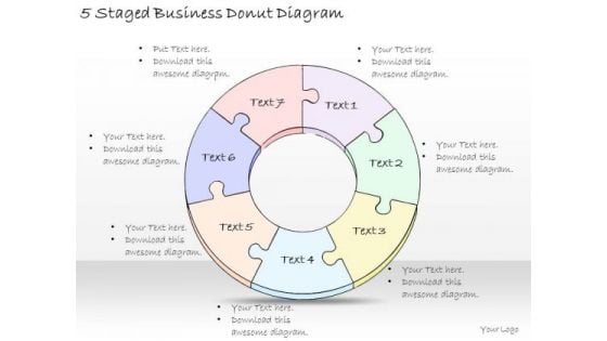 Ppt Slide 5 Staged Business Donut Diagram Sales Plan