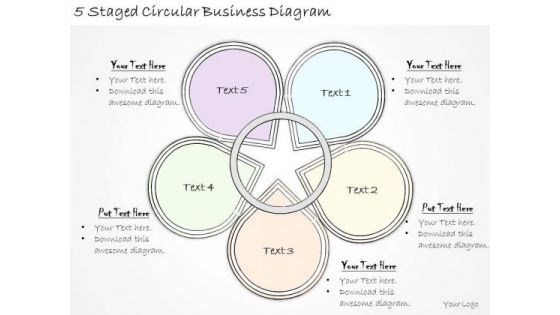 Ppt Slide 5 Staged Circular Business Diagram Sales Plan