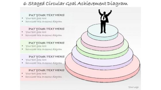 Ppt Slide 6 Staged Circular Goal Achievement Diagram Strategic Planning