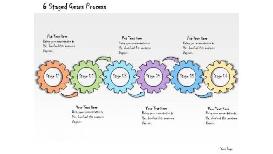 Ppt Slide 6 Staged Gears Process Marketing Plan