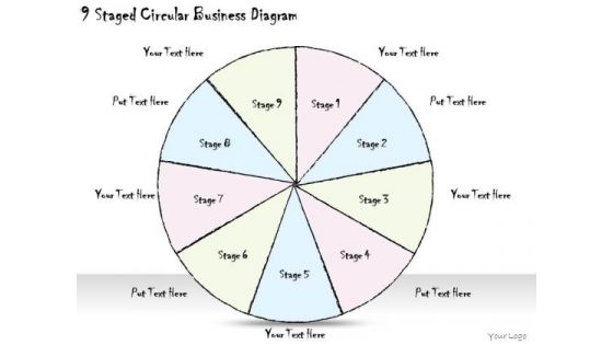 Ppt Slide 9 Staged Circular Business Diagram Diagrams