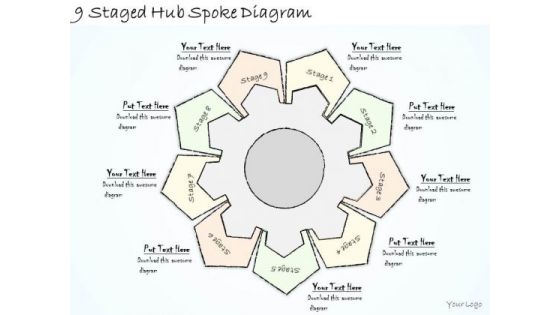 Ppt Slide 9 Staged Hub Spoke Diagram Business Diagrams