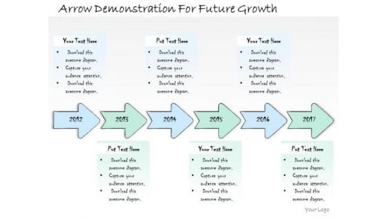 Ppt Slide Arrow Demonstration For Future Growth Sales Plan