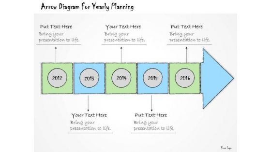 Ppt Slide Arrow Diagram For Yearly Planning Strategic