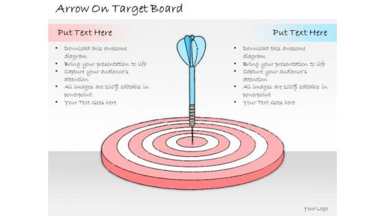 Ppt Slide Arrow On Target Board Business Plan