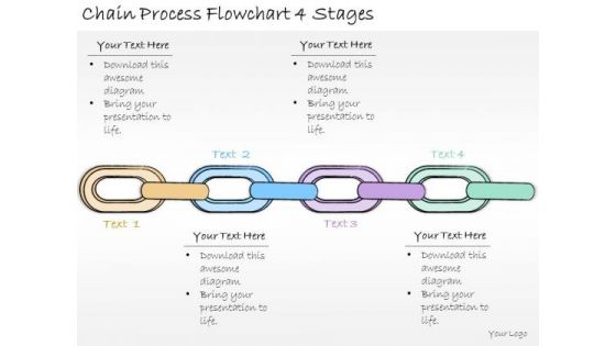 Ppt Slide Chain Process Flowchart 4 Stages Business Plan