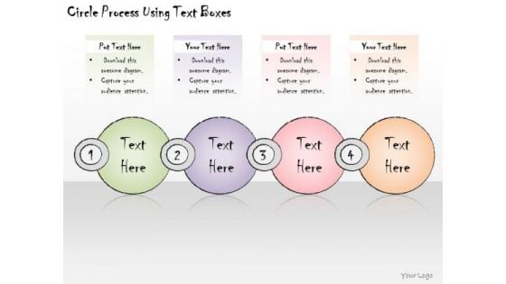 Ppt Slide Circle Process Using Text Boxes Marketing Plan