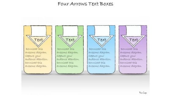 Ppt Slide Four Arrows Text Boxes Consulting Firms