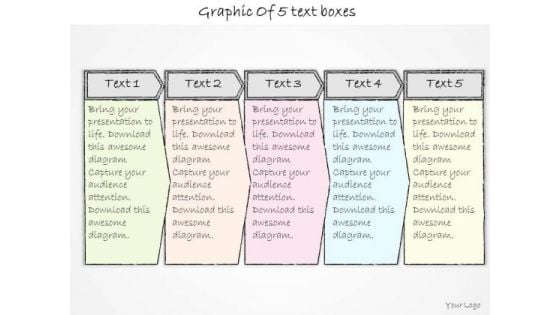 Ppt Slide Graphic Of 5 Text Boxes Business Plan