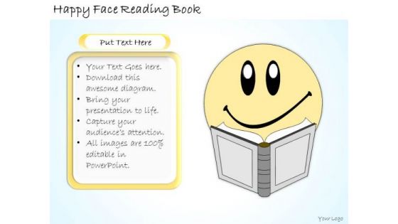 Ppt Slide Happy Face Reading Book Business Diagrams