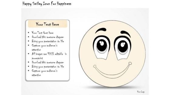 Ppt Slide Happy Smiley Icon For Happiness Business Diagrams