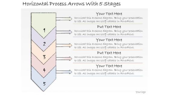 Ppt Slide Horizontal Process Arrows With 5 Stages Sales Plan