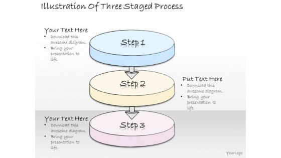 Ppt Slide Illustration Of Three Staged Process Sales Plan