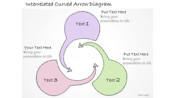 Ppt Slide Interrelated Curved Arrow Diagram Strategic Planning