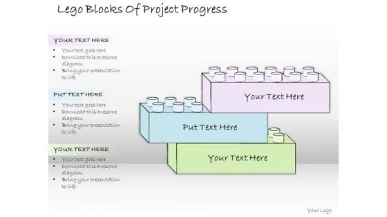 Ppt Slide Lego Blocks Of Project Progress Consulting Firms