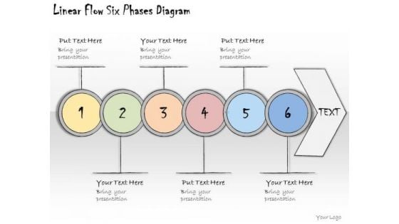 Ppt Slide Linear Flow Six Phases Diagram Marketing Plan