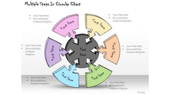 Ppt Slide Multiple Steps In Circular Chart Consulting Firms