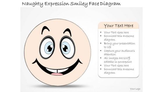 Ppt Slide Naughty Expression Smiley Face Diagram Sales Plan