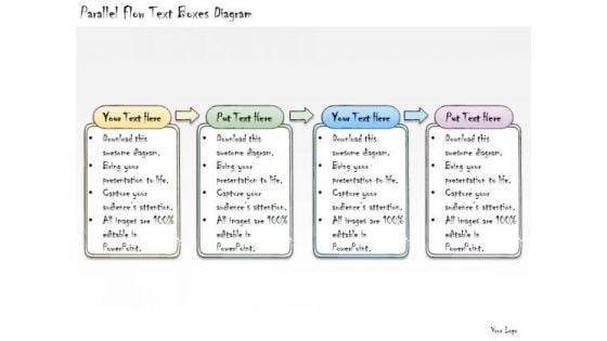 Ppt Slide Parallel Flow Text Boxes Diagram Consulting Firms