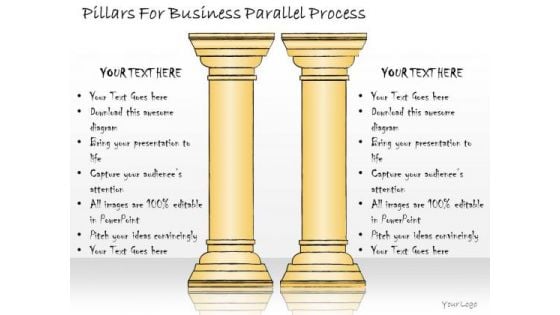 Ppt Slide Pillars For Business Parallel Process Diagrams