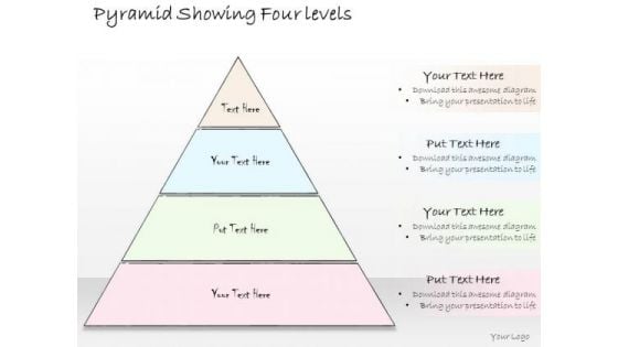 Ppt Slide Pyramid Showing Four Levels Sales Plan