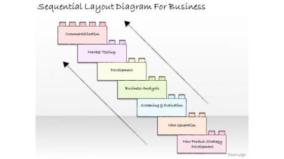 Ppt Slide Sequential Layout Diagram For Business Strategic Planning