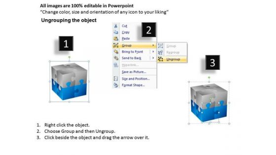 Ppt Slide Showing 3d Cube With Editable Colors PowerPoint Diagrams