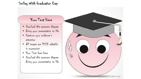 Ppt Slide Smiley With Graduation Cap Business Diagrams