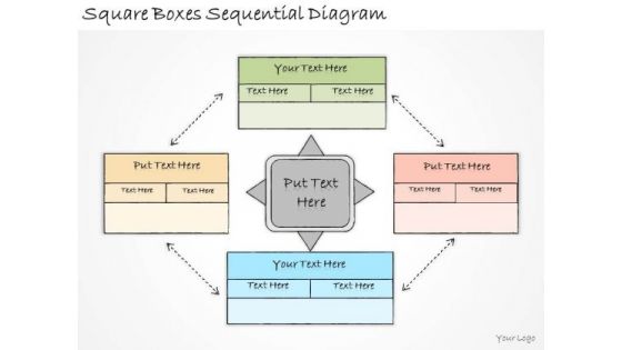 Ppt Slide Square Boxes Sequential Diagram Business Diagrams