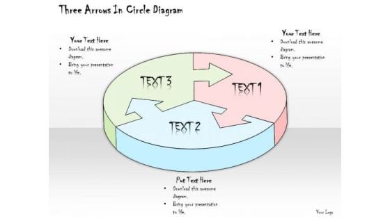 Ppt Slide Three Arrows In Circle Diagram Sales Plan