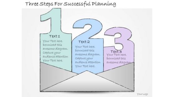 Ppt Slide Three Steps For Successful Planning Business Diagrams