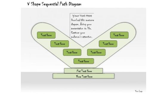 Ppt Slide V Shape Sequential Path Diagram Business Diagrams