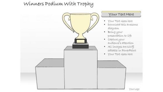 Ppt Slide Winners Podium With Trophy Business Diagrams