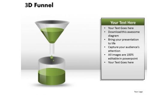 Ppt Slides 3d Funnel Filling Liquid PowerPoint Templates