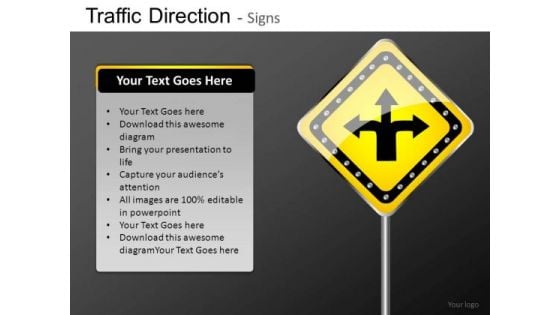 Ppt Slides Choices Of Directions Road Signs PowerPoint Templates