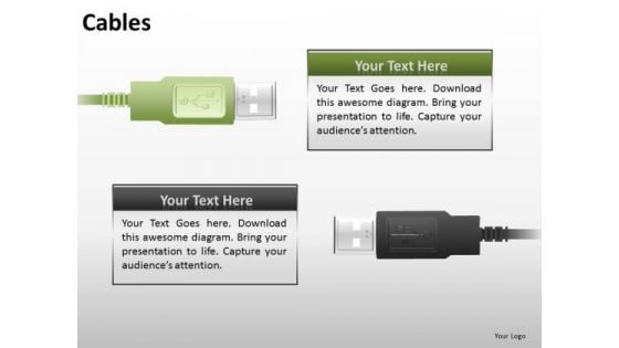 Ppt Slides Computer Usb Cables PowerPoint Templates