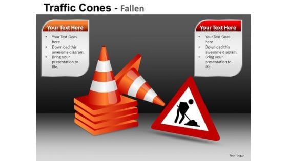 Ppt Slides Construction Zone Road Sign PowerPoint Templates