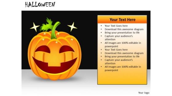 Ppt Slides Creepy Halloween Pumpkin PowerPoint Templates