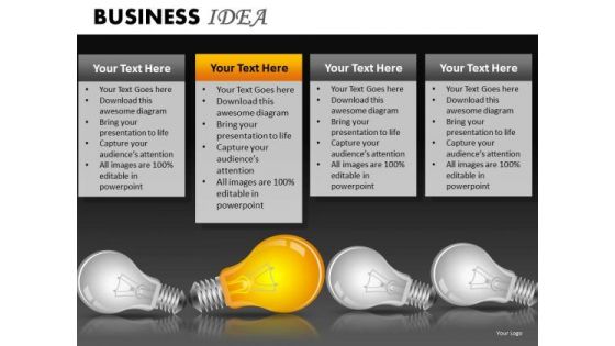 Ppt Slides Light Bulbs Leadership