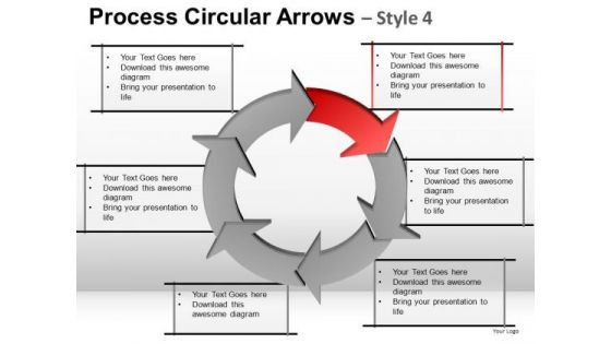 Ppt Slides Process Circular Arrows With Text Boxes PowerPoint Templates