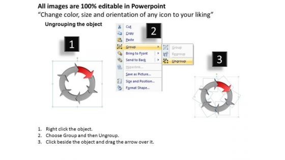 Ppt Slides Process Circular Arrows With Text Boxes PowerPoint Templates