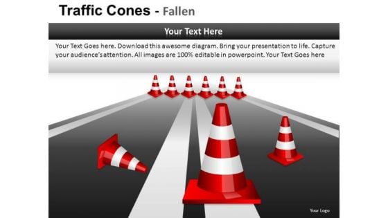 Ppt Slides Traffic Cones Business Obstacles PowerPoint Templates