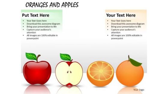 Ppt Slides With Apples Orangs Fruits Graphics