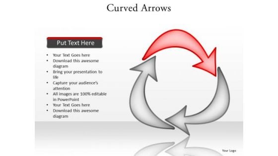 Ppt Stage 1 Curved Arrow Forming Triangle PowerPoint Templates