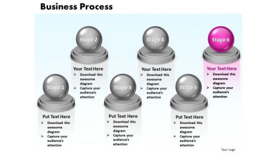 Ppt Steps Of Business Process Six Stages Marketing Presentation PowerPoint 0812 Templates