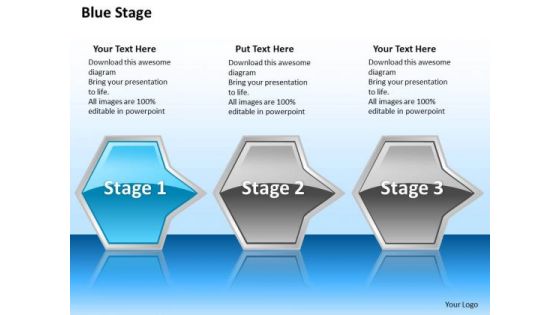 Ppt Successive Demonstration Of Blue Octagonal Arrow PowerPoint Templates